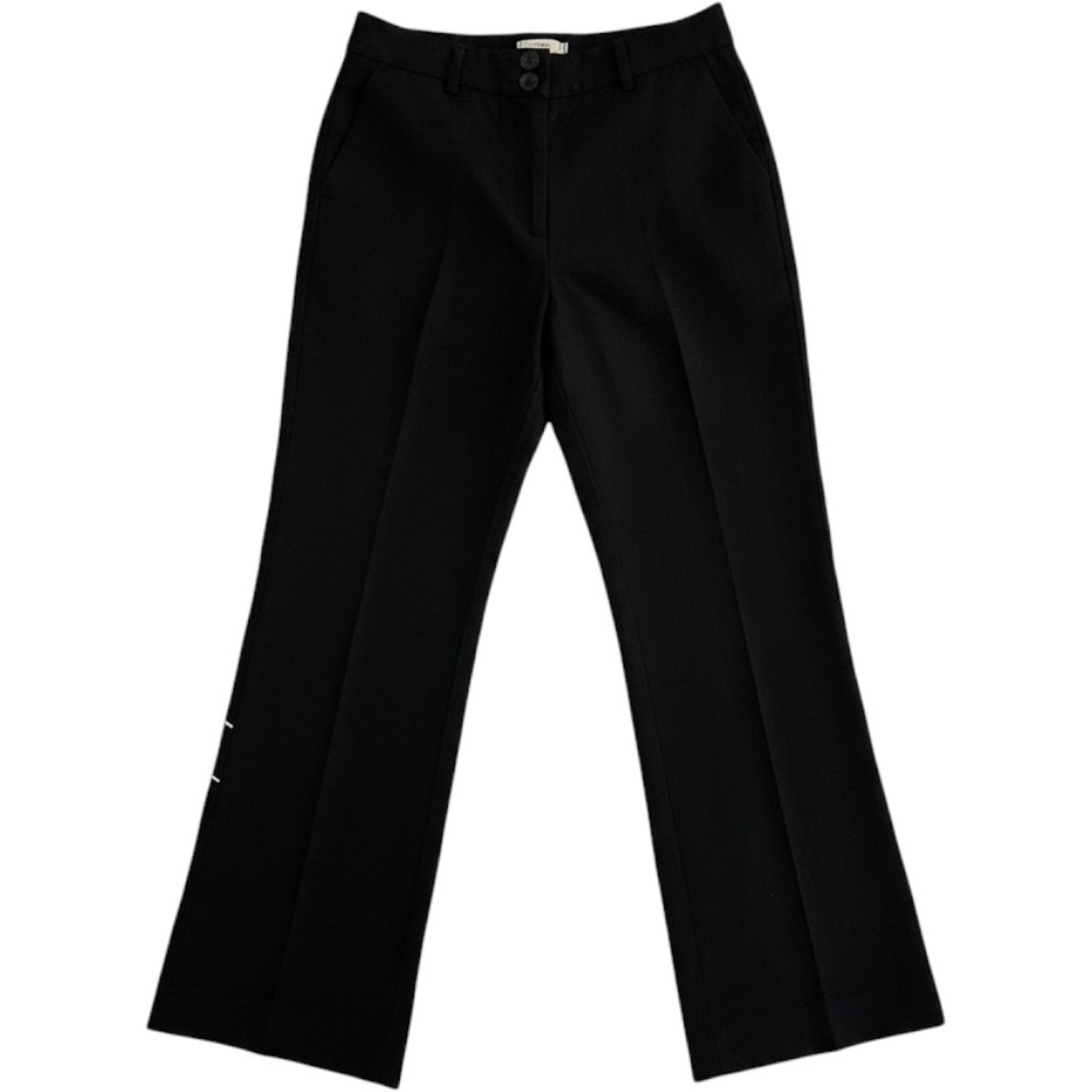 Talbots Greenwich Pant Black Linen Tencel Blend Wide Leg Trousers Womens 2P